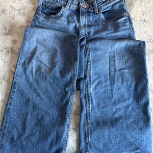 H&M Women's Blue Wide-Leg Denim Jeans